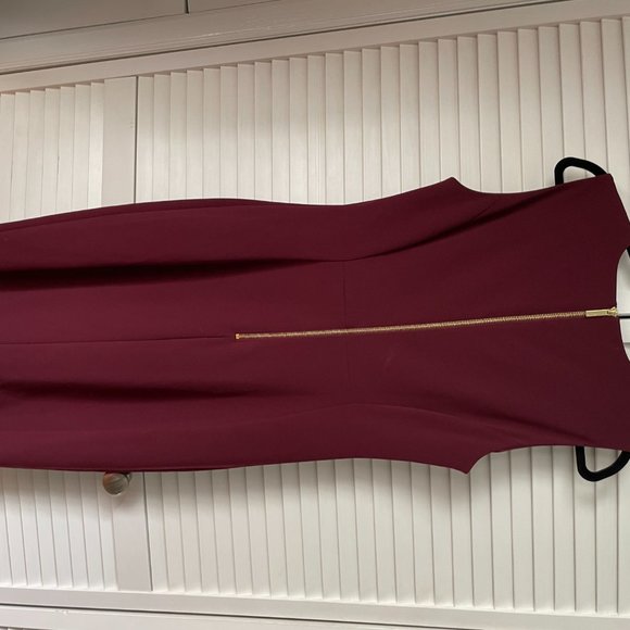 Burgundy Calvin Klein dress size 10 - Picture 3 of 3